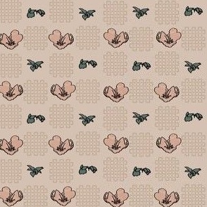 Victorian Floral - Blush w/ Pink Flowers