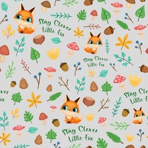 stay clever little fox grey