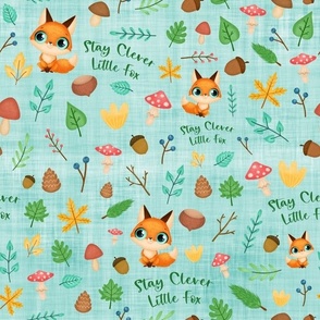 stay clever little fox blue linen