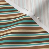 Diagonal Stripes - Browns & Teal