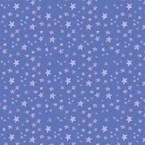 Purple Stars on Dark Background - Medium Scale Fabric - Trick or Treat Collection