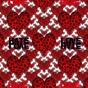 Love/Hate  Hearts - abt. 1 1/2" tall