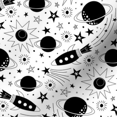 Space Explorers (Black and White)
