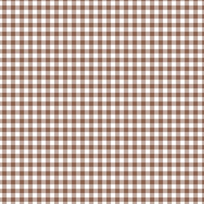 Gingham in Warm Brown Tan