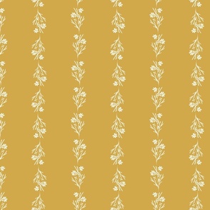 Dainty Floral Stripes - Yellow