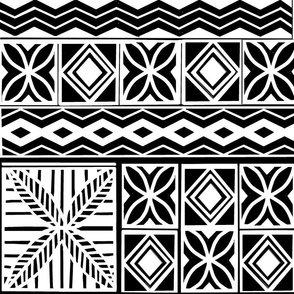 Jumbo Tapa of Oceania-black and white
