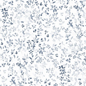 Cosy - blue mono watercolor floral medium