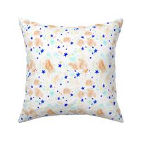 magic stars - watercolor stain and star pattern - abstract night sky a662-6