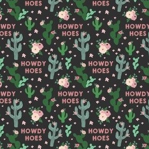 MATURE - Howdy Hoes Cactus Print Charcoal Back