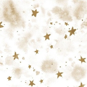 Earthy boho magic stars - watercolor stain and star pattern - abstract night sky a662-8