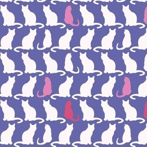 Very peri cat silhouettes with pink accents