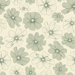 Flowers - green and cream