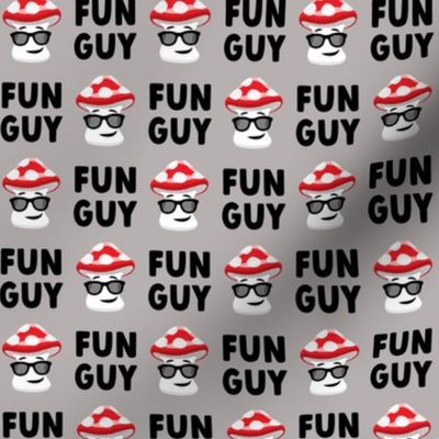 fun guy with glasses - funny mushroom fungi - grey - LAD21