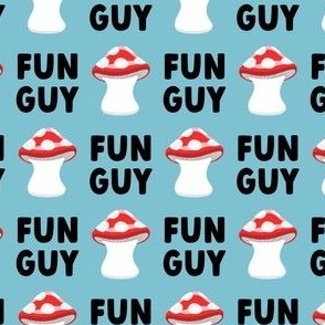 fun guy - mushroom valentines - light blue -  LAD21