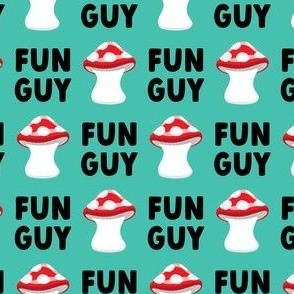 fun guy - mushroom valentines - teal -  LAD21f