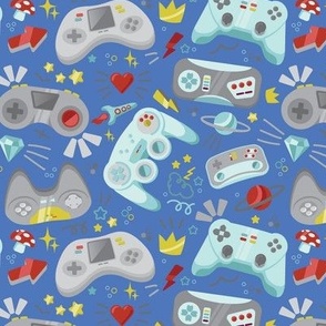 Video Game Controllers Blue