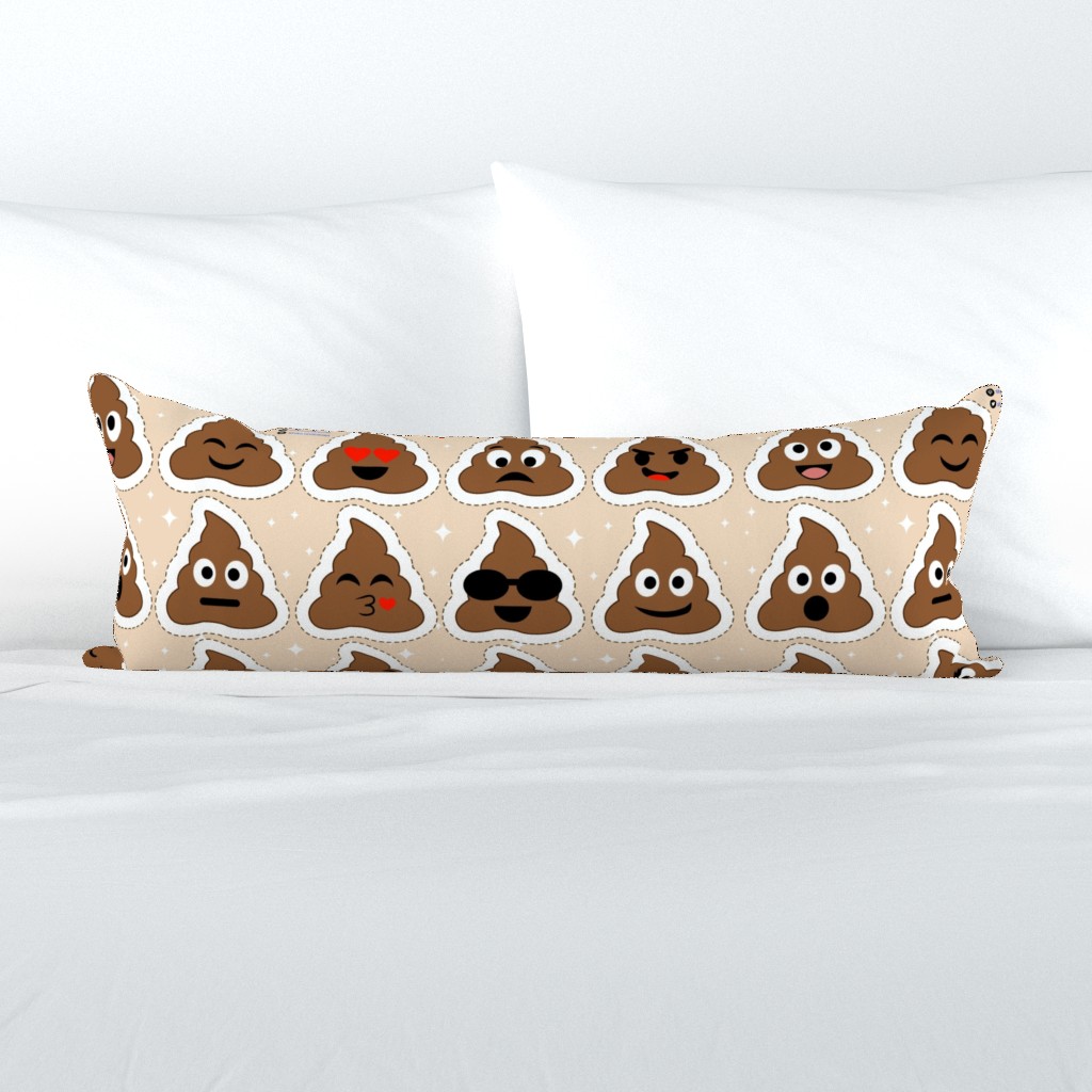 Set of cute poop happy poop emoji ornament plushie stuffed toy pillow DIY project. Cut 'n' Sew