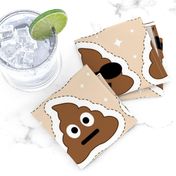 Set of cute poop happy poop emoji ornament plushie stuffed toy pillow DIY project. Cut 'n' Sew