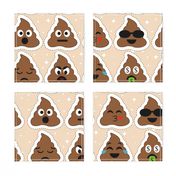 Set of cute poop happy poop emoji ornament plushie stuffed toy pillow DIY project. Cut 'n' Sew