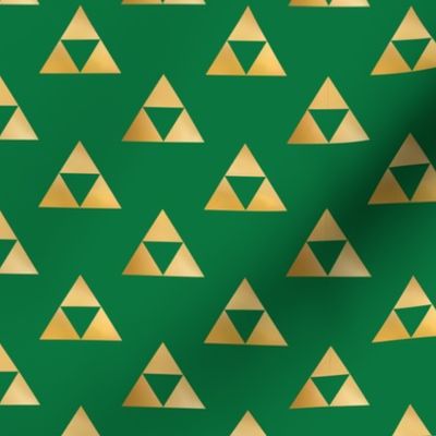 Tri Angle Force, Gold on Green