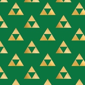 Tri Angle Force, Gold on Green