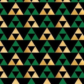 Tri Angle Force, Green and Gold on Black