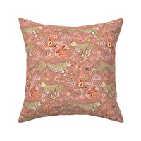 Cheetah Chintz - dusty pink, coral, red, and yellow