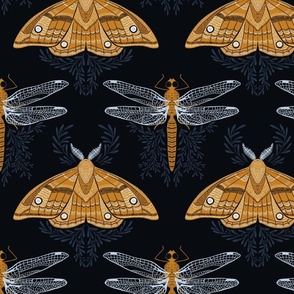 Moths and Dragonflies - dark - medium