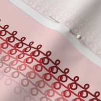 Small Scale - Vertical Loopy Lines - Strawberry Milkshake Ombre