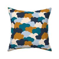Crowded clouds navy mustard