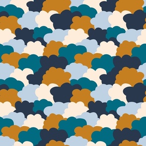 Crowded clouds navy mustard