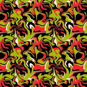 Skunk Swirl Green and Red