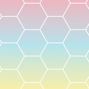 Pastel Gradient Hexagons - Large Scale