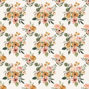 Charlotte Boho Floral Blossoms Cream -6x6