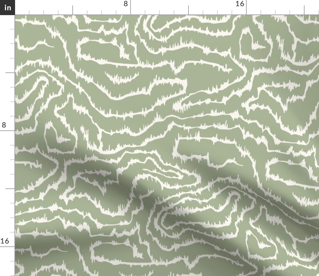 Large Heatwave Reverse Sherwood Green on Cream