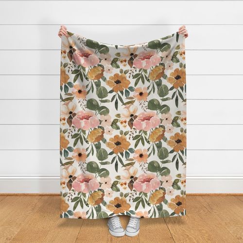 Charlotte Boho Floral on Cream - JUMBO