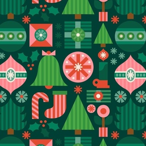 Merry & Bright Christmas icons | Green | Medium