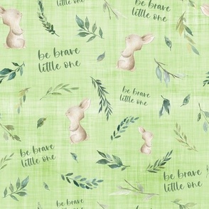 be brave bunny green linen