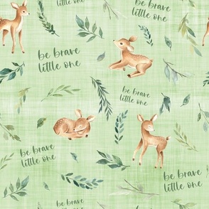 deer be brave green linen