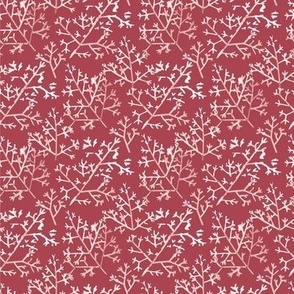 Thin branches small on dark-red bordeaux - small scale