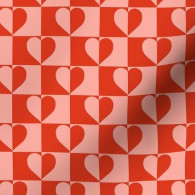 Valentines Checkerboard Hearts Pattern
