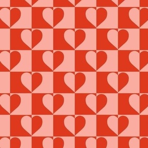 Valentines Checkerboard Hearts Pattern