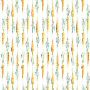 Carrots in watercolor I Two-ways I M size I 12'' | Grandpa's Vegetable garden collection