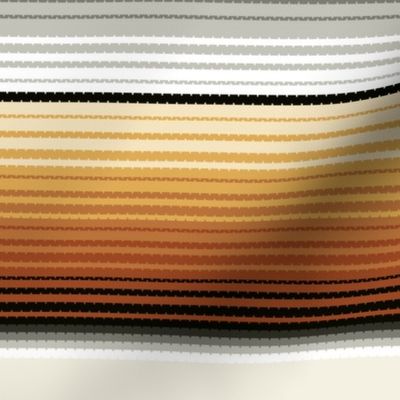 Wallpaper Scale Navajo White, Gray, Black and Amber Brown Southwest Serape Blanket Stripes