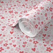 Sweetheart scattered  Forals and heart valentines day classic