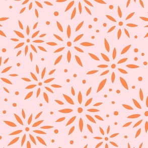 Flower-Bursts-Pink and Orange // Large