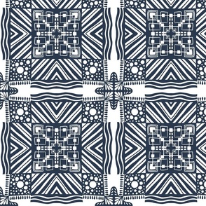 Patterned Block - Navy 