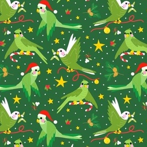 Green Christmas Parakeets, Large