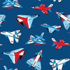 Colorful military airplanes pattern