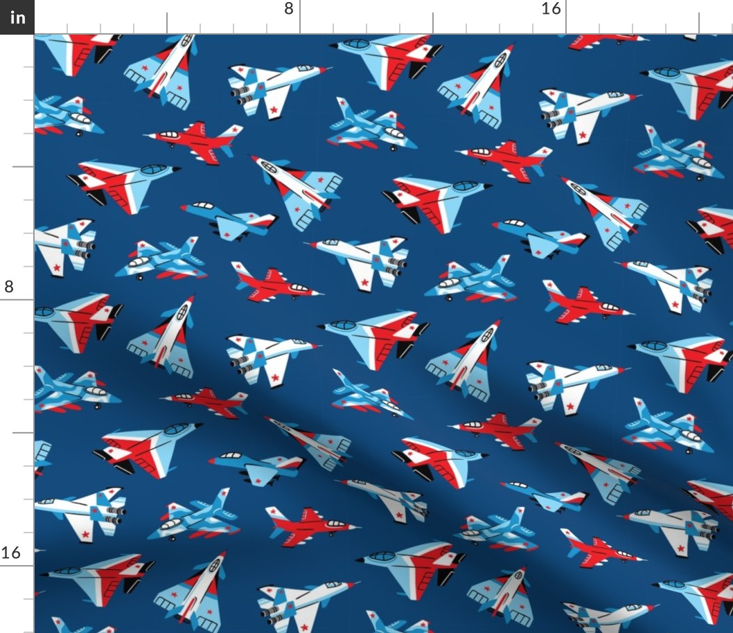 Colorful military airplanes pattern